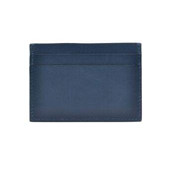 Porte-cartes en cuir bleu marine Seajure 2