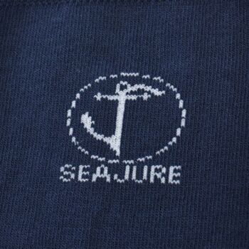 Lot de 5 chaussettes en coton Seajure avec poignets confort crème et bleu marine unisexe, pour hommes et femmes 5