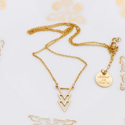 Jaseron Necklace - Alinéa Collection: Three golden triangles