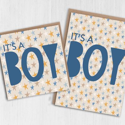 Neue Babykarte: Es wird ein Junge – Sterne