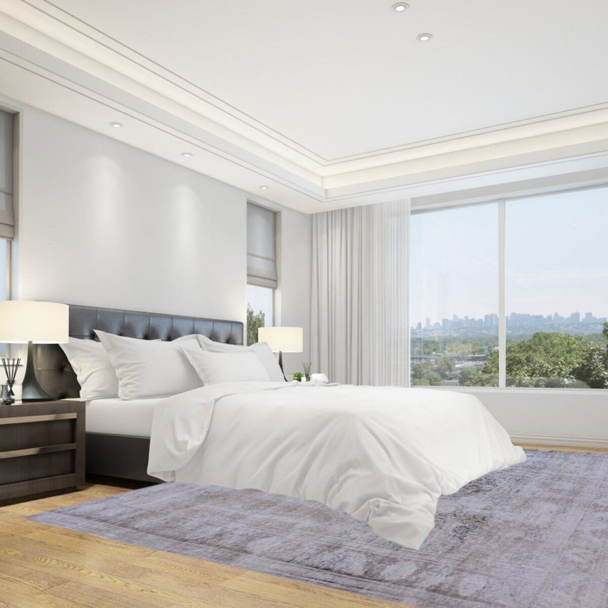 Tappeto Orientale Grigio Francese Sovratinto