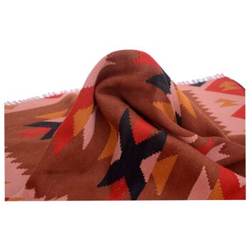 Tapis Kilim rouge Robin fait main vintage 4