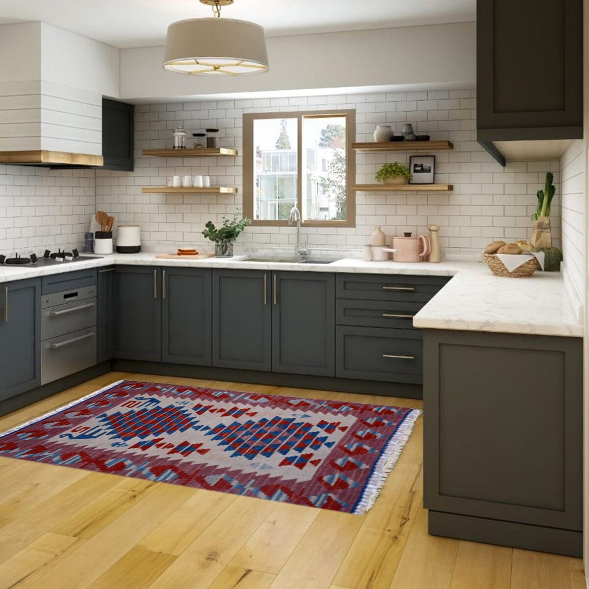 Tappeto Kilim Au Chico vintage intrecciato a mano