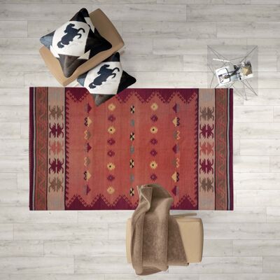 Tapis Vintage Fleur de Pommier tissé à la main