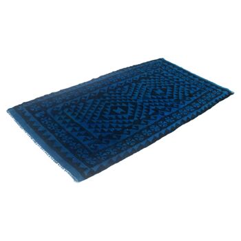 Tapis bleu Catalina fait main vintage 2