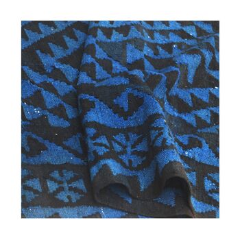 Tapis bleu Catalina fait main vintage 3