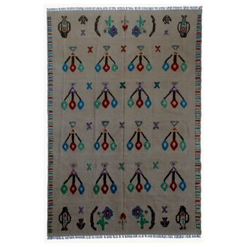 Tapis Kilim Beige Tourbe Soumak 2