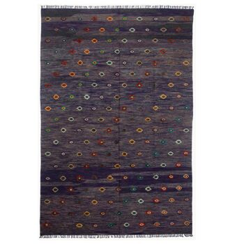 Tapis Kilim Gris Navire Soumak 1