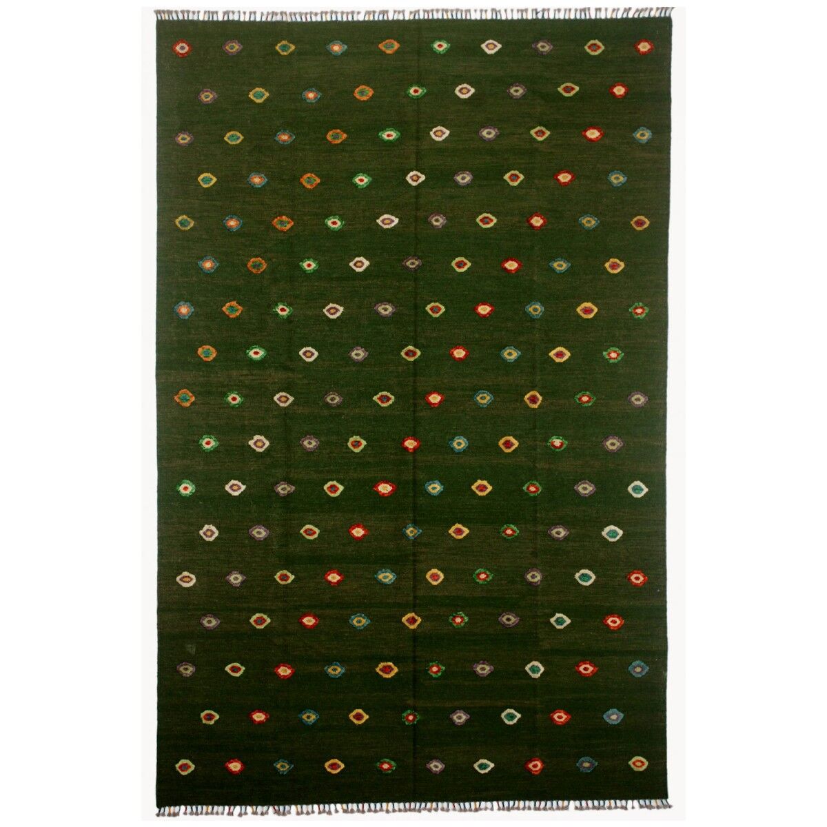 Tappeto Kilim Soumak Tartaruga Verde