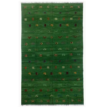 Tapis Kilim Vert Soumak Everglade 2