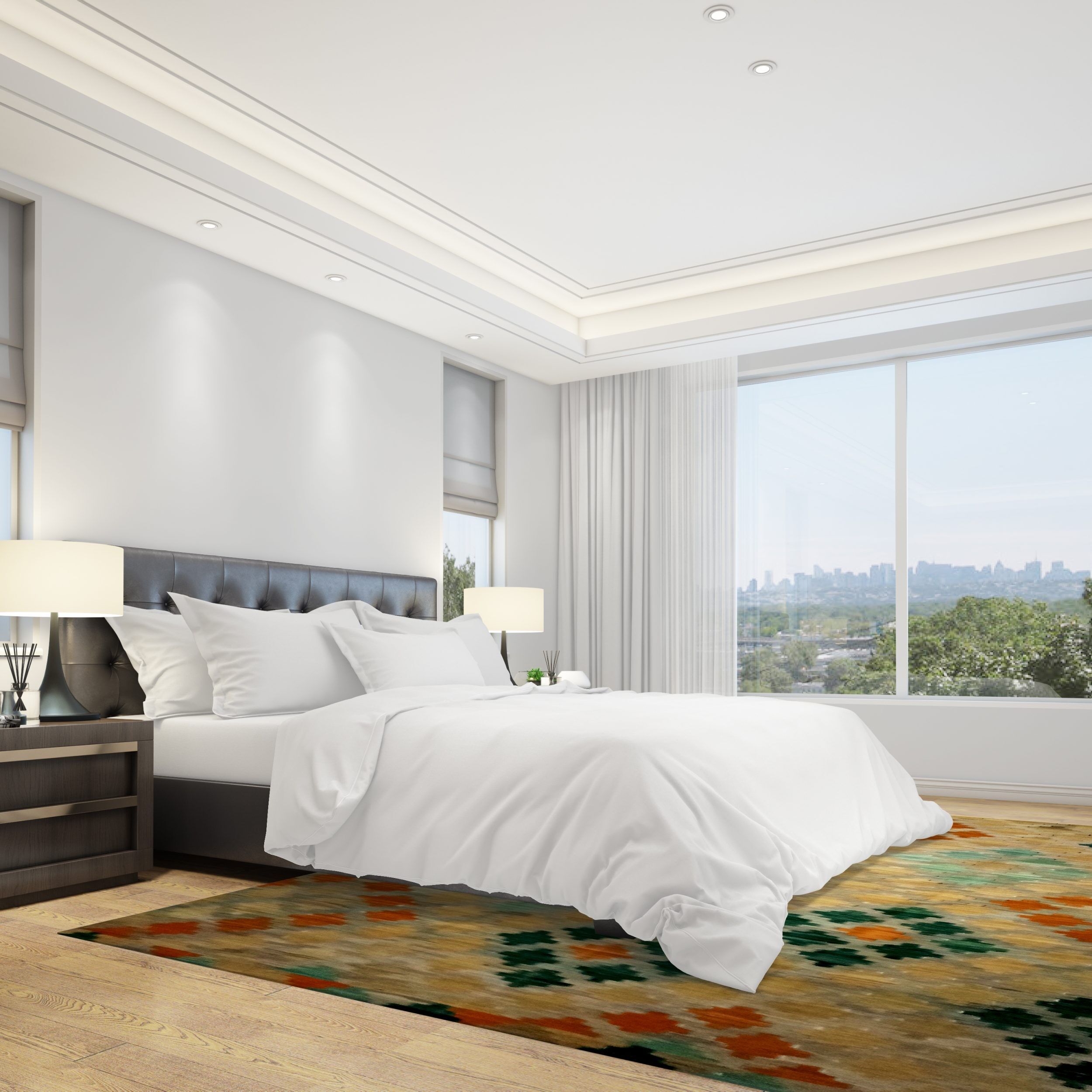 Tappeto Kilim in calicò intrecciato a mano