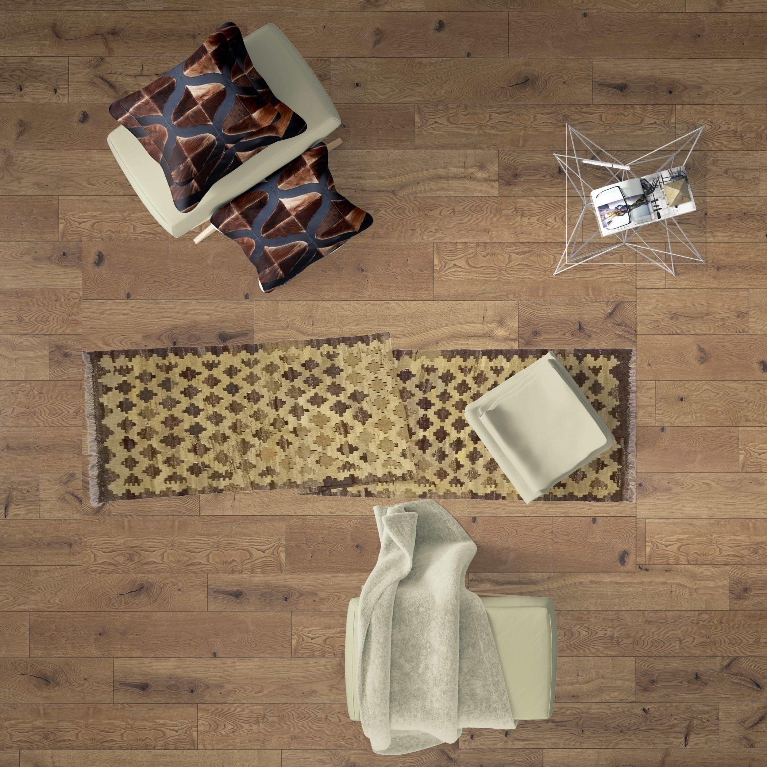 Zapatillas Kilim de mangosta neutrales tejidas a mano