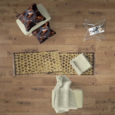 Corridori Kilim Mangusta neutri intrecciati a mano