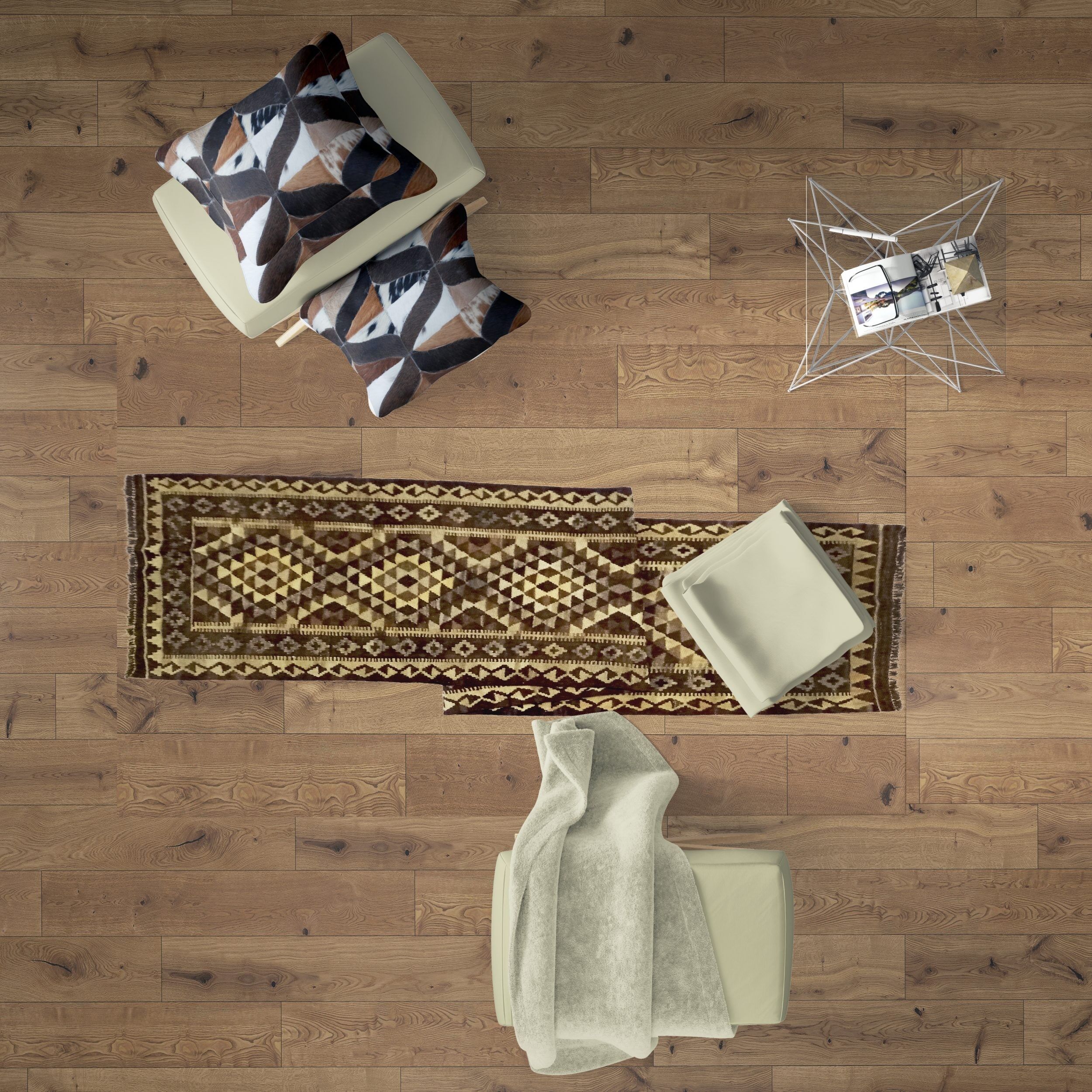 Corredor Kilim tradicional de ébano oscuro