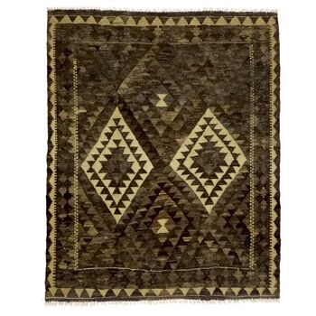 Tapis kilim noir Marlin fait main 2