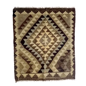 Tapis Kilim Antique Fait Main Marron Tabac 2