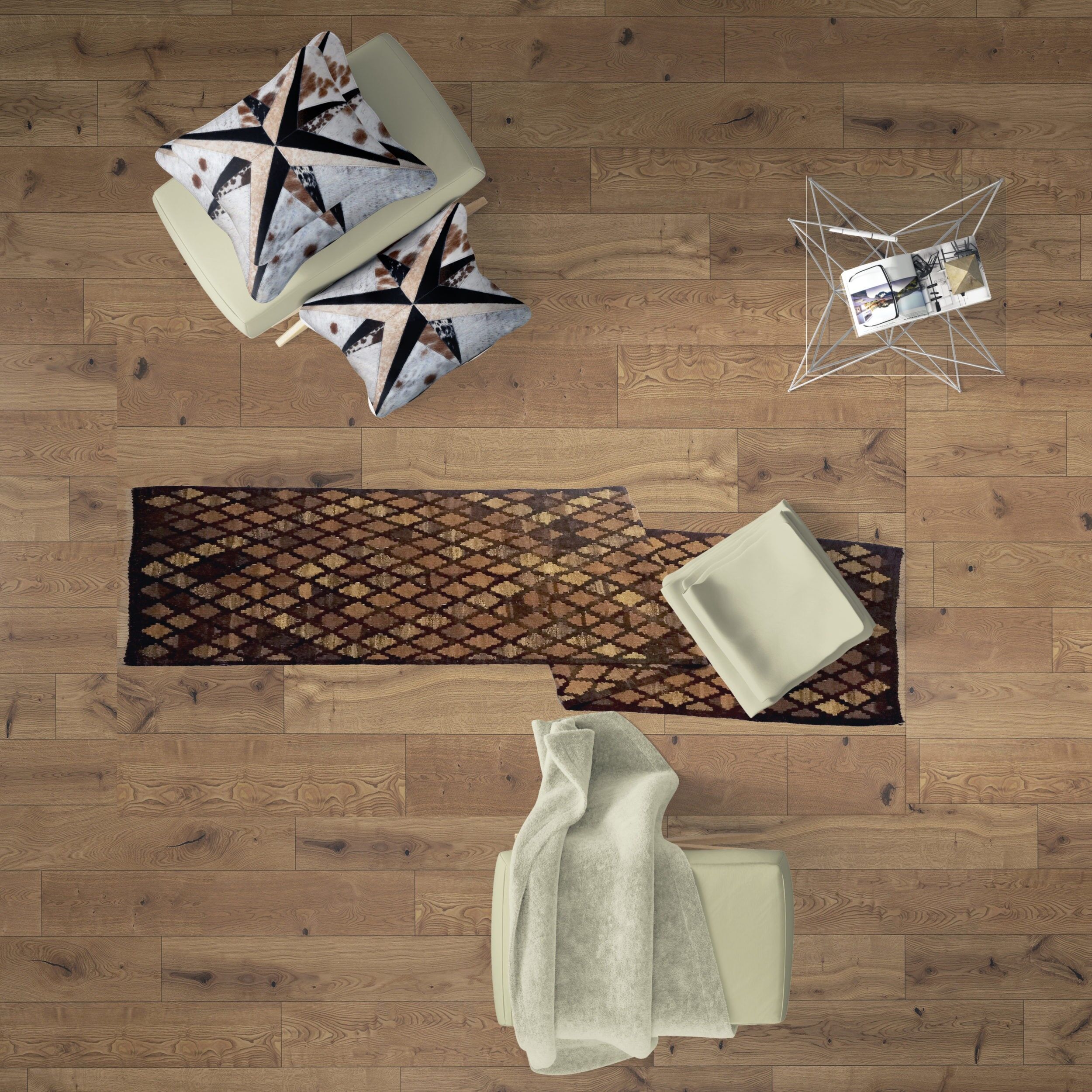 Corridore Kilim in rame antico intrecciato a mano