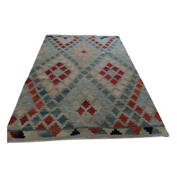 Tapis Kilim en épicéa cérusé fait à la main 1