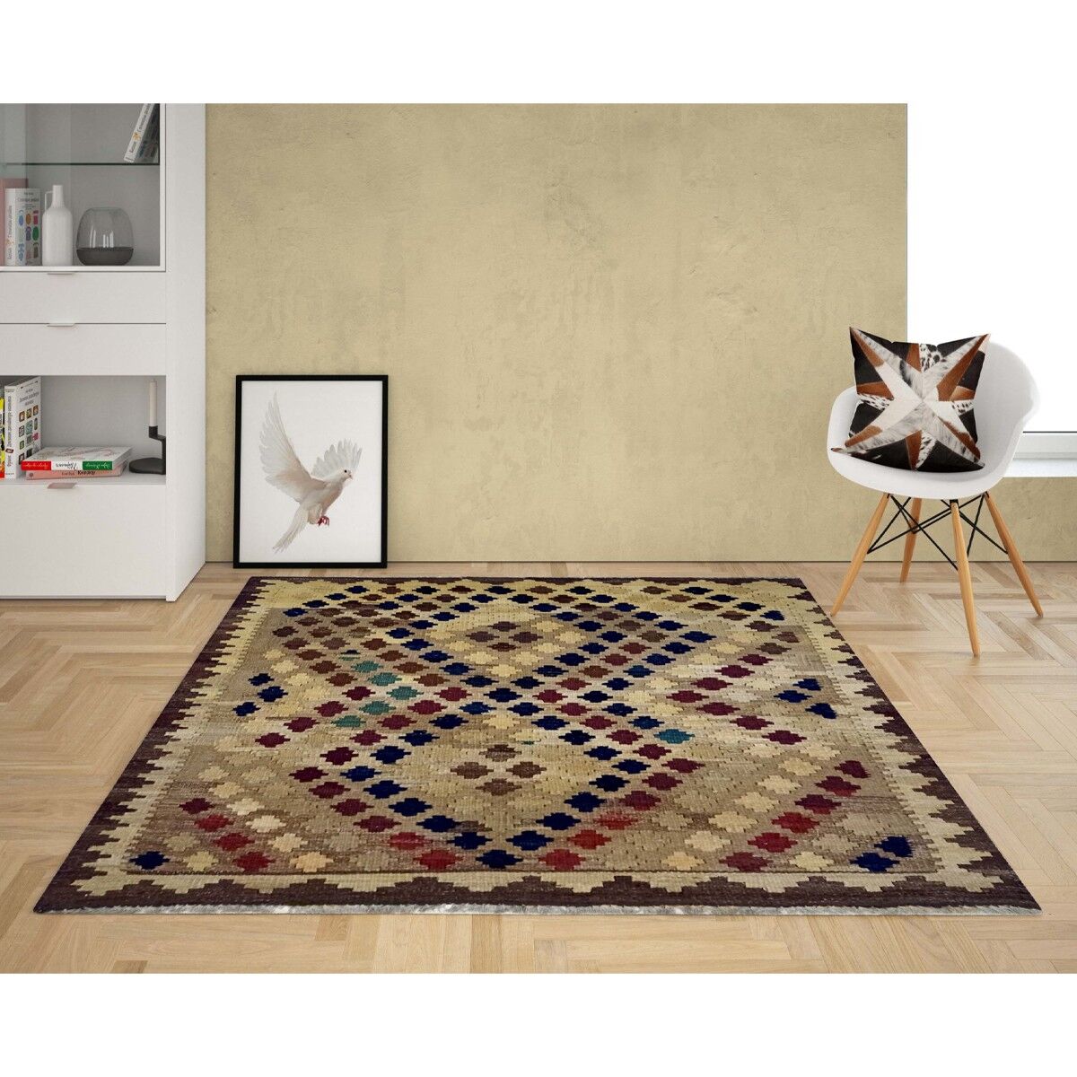 Tappeto Kilim Domino fatto a mano