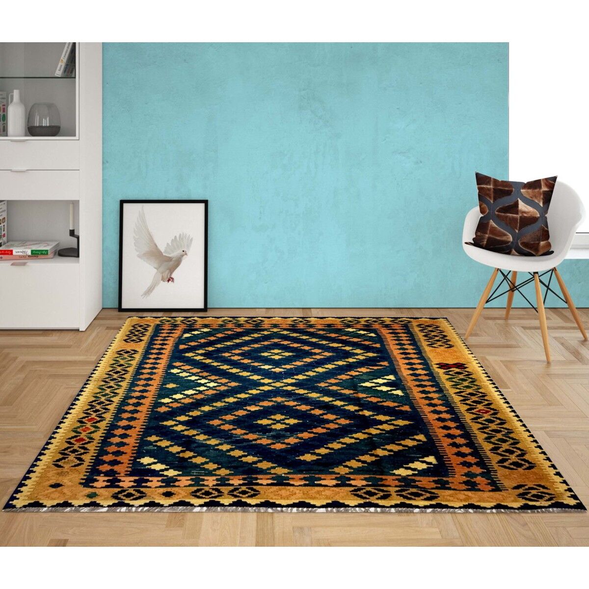 Tappeto Kilim Porsche antico fatto a mano
