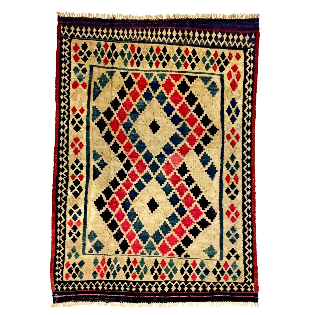 Tappeti Kilim rettangolari color sabbia oro