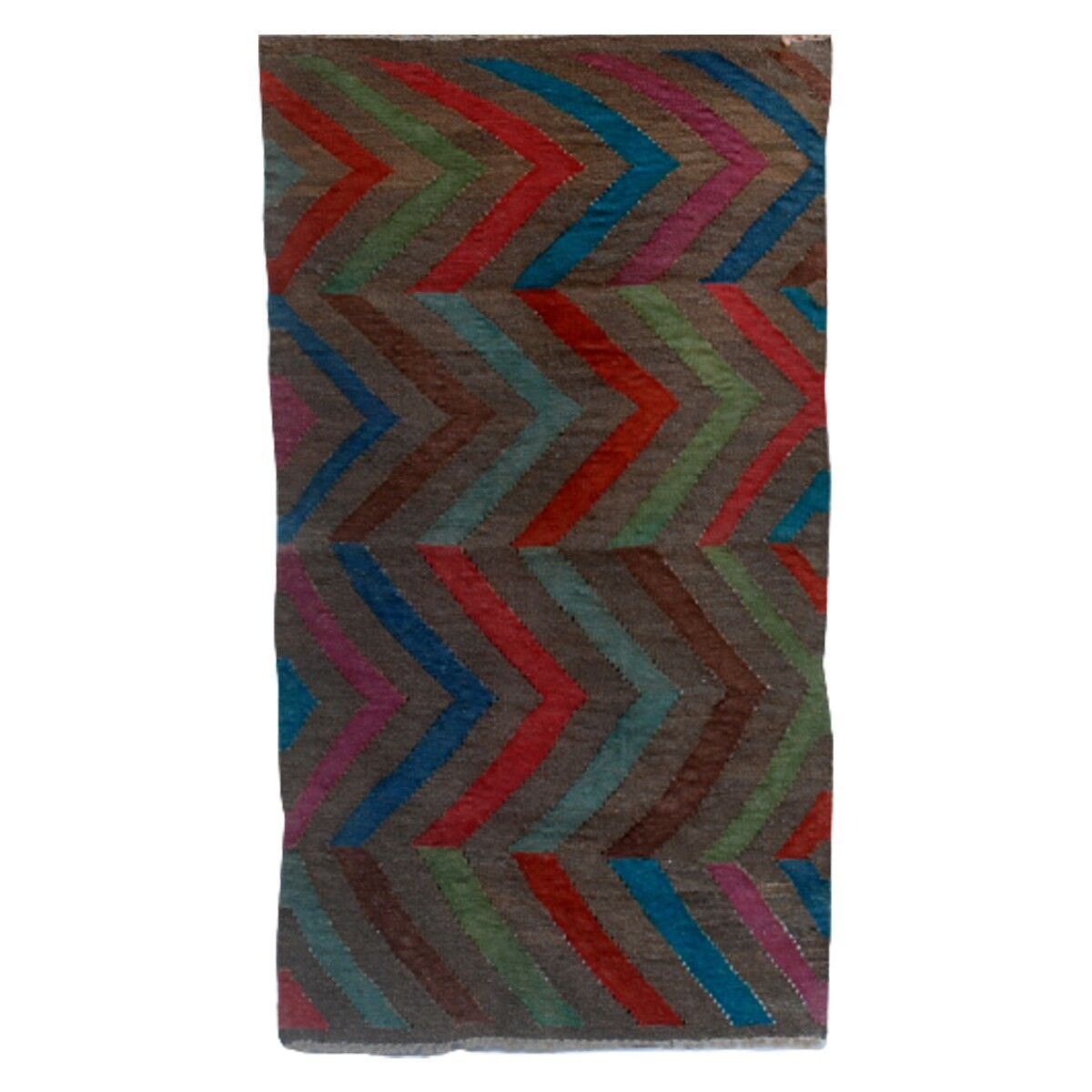 Tappeto Kilim stretto antico tortora