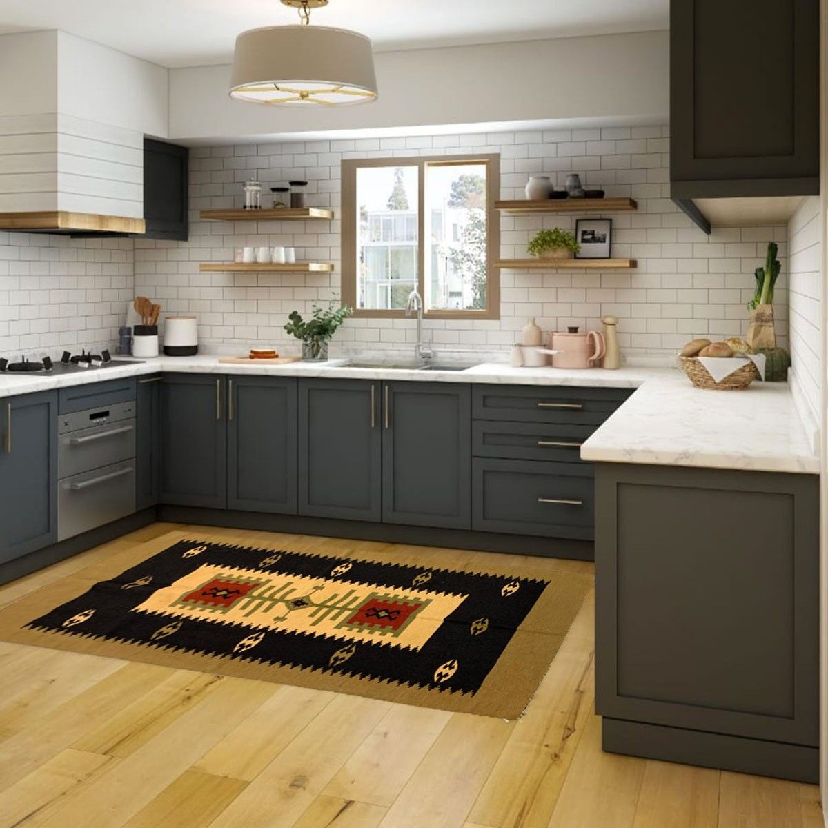 Tappeto Kilim vintage in sicomoro