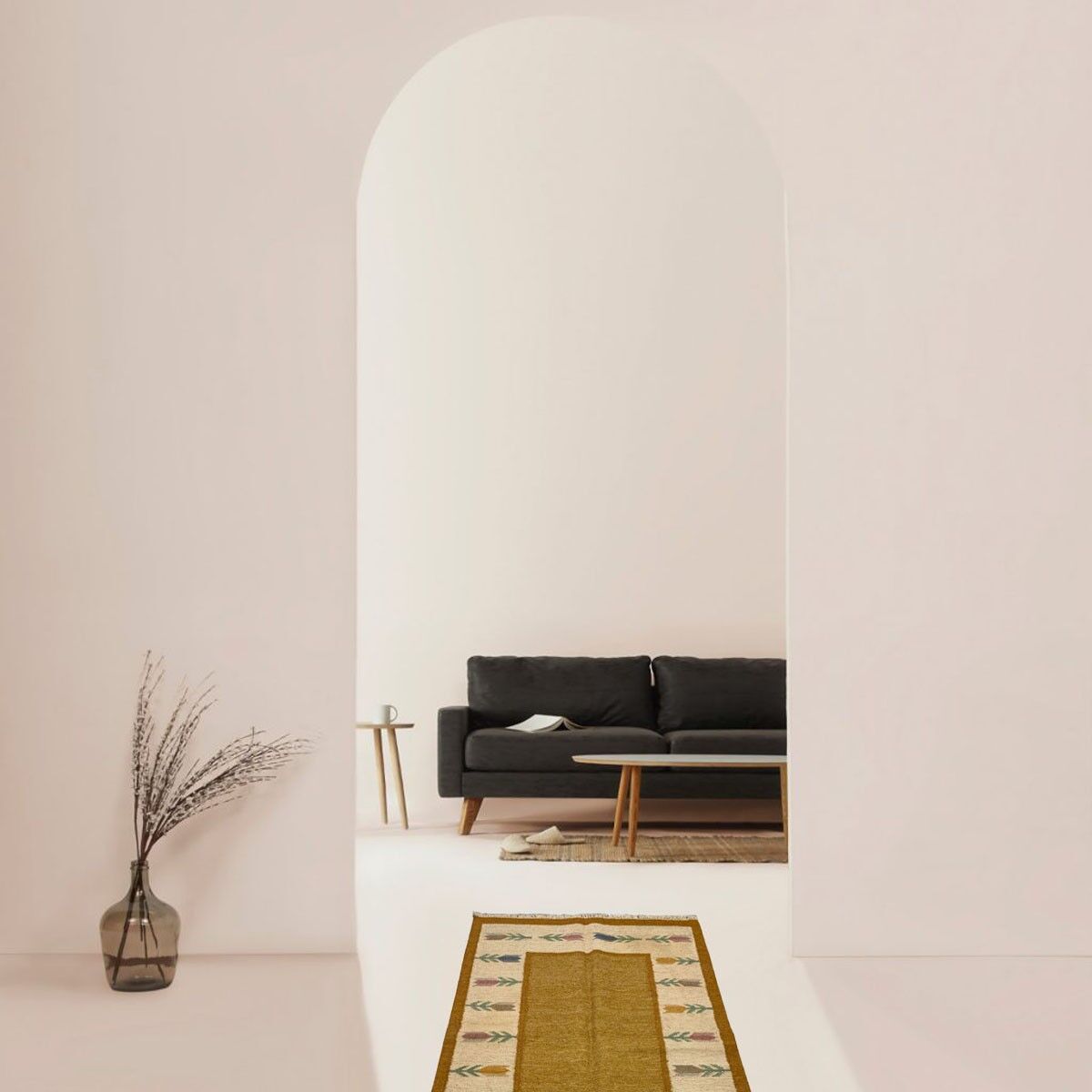 Tappeto Kilim vintage fatto a mano piccolo