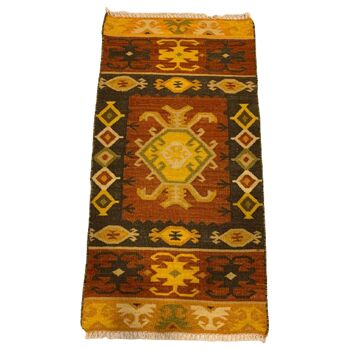 Tapis de camping fait main vintage semi-antique 2