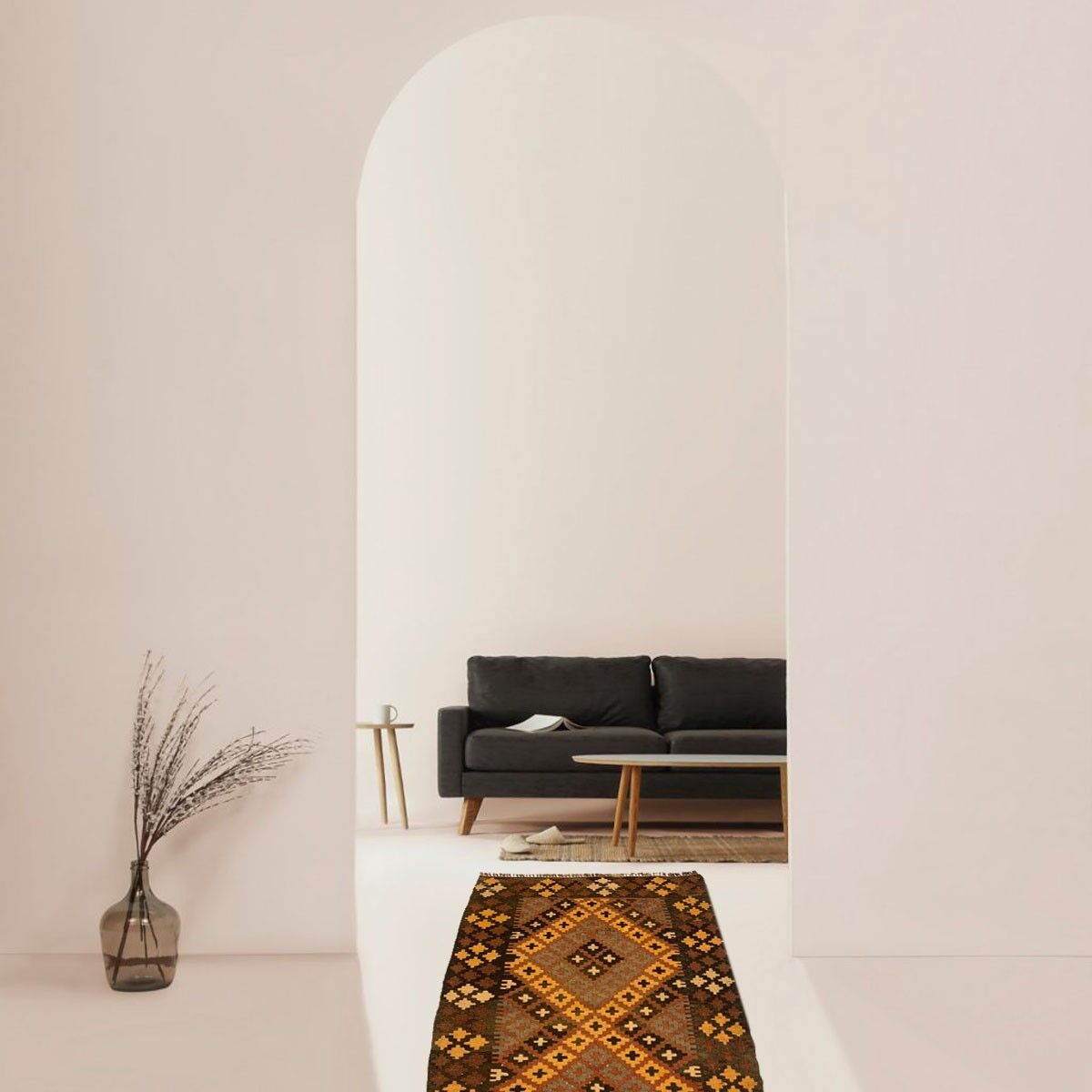 Tappeto tradizionale vintage fatto a mano Paarl Runner