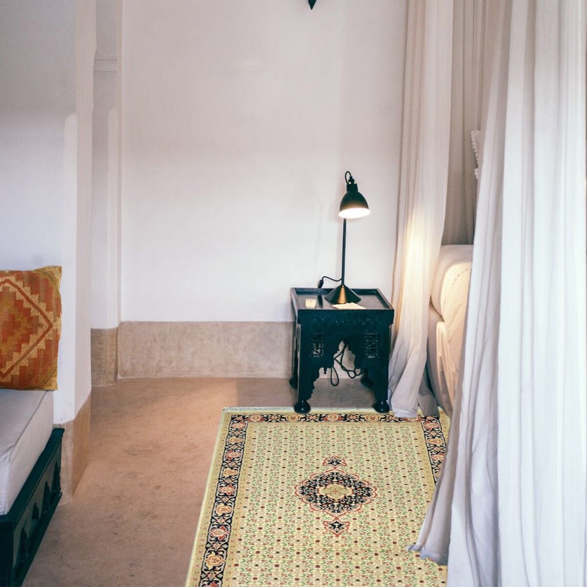 Alfombra de área marrón grano anudada a mano Bajar