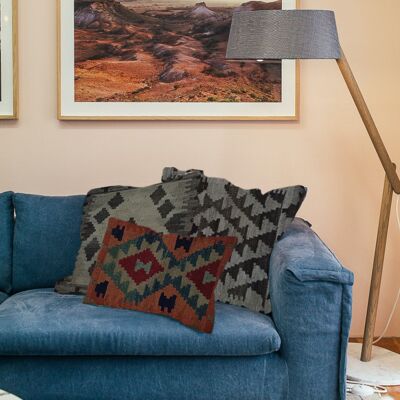 Housse de coussin irlandais à fermeture éclair Kilim