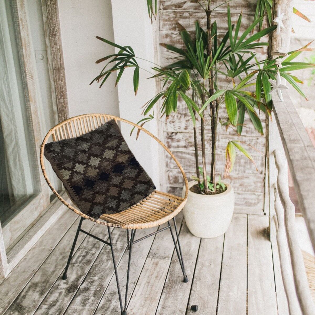 Fodera per cuscino Kilim intrecciata a mano Thunder