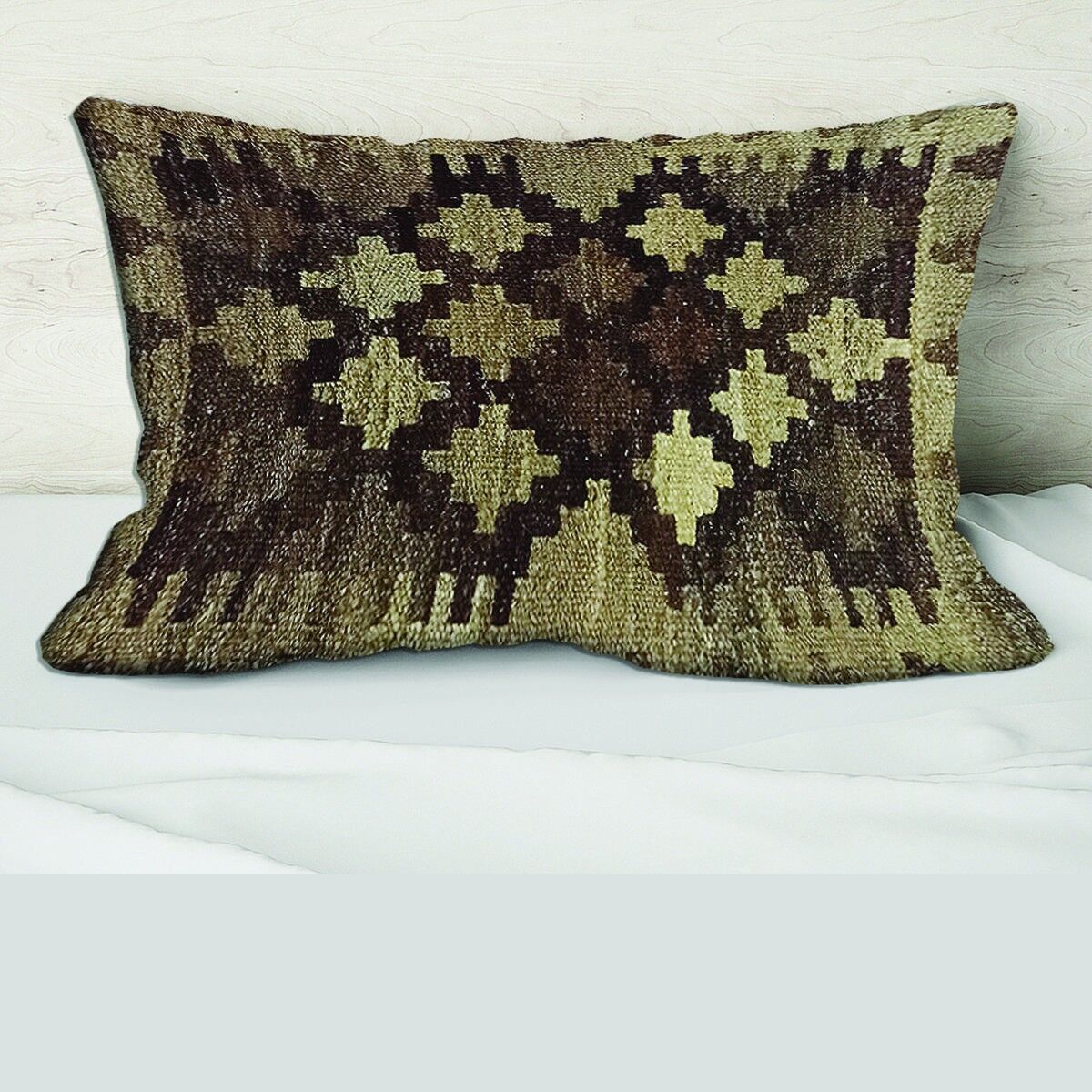 Fodera per cuscino Kilim in noce intrecciata a mano
