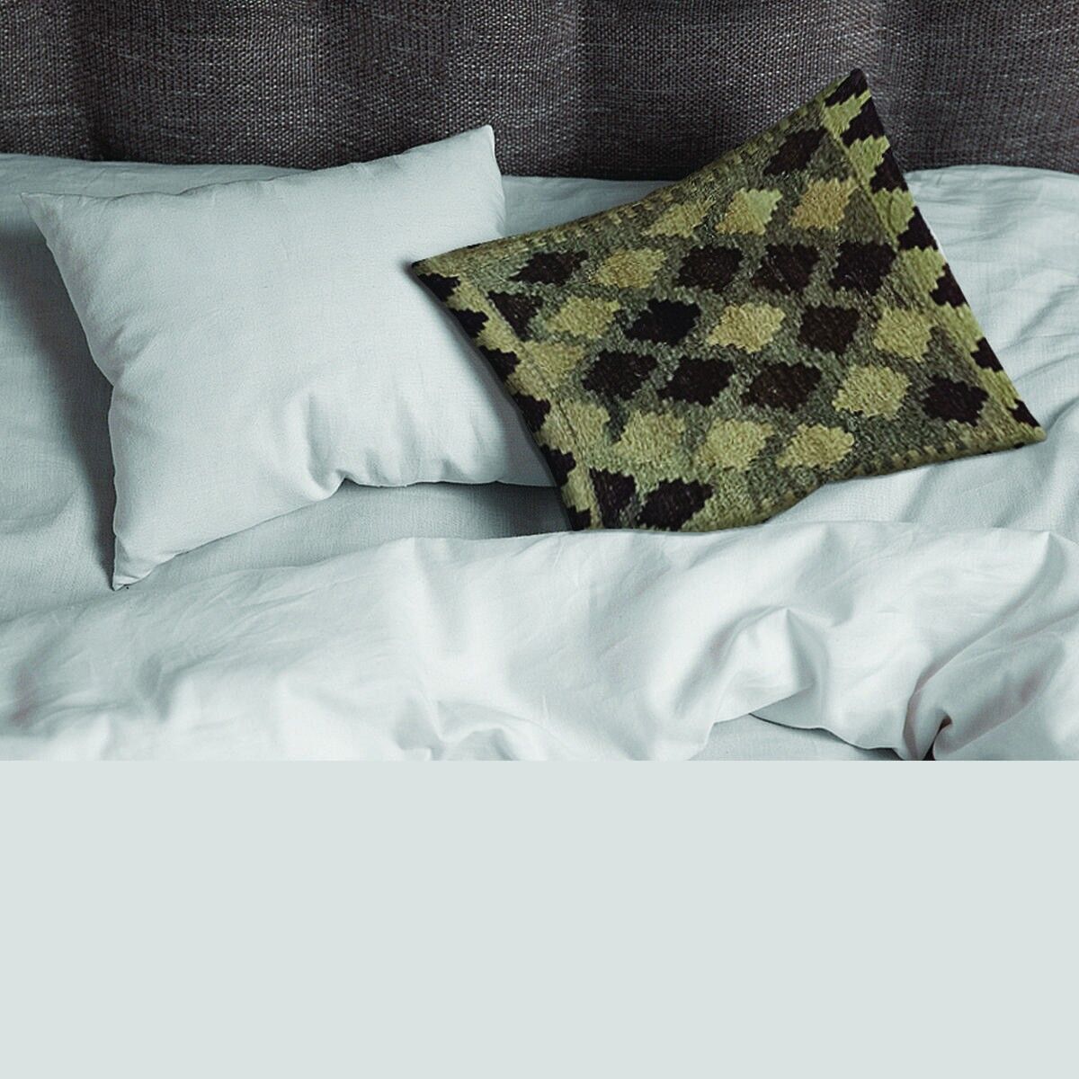 Fodera per cuscino Kilim fatta a mano con semi di soia