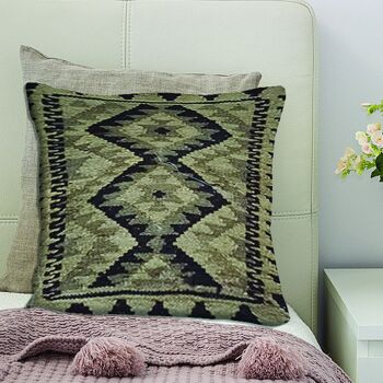 Housse de coussin en suif tissé à la main Kilim 1