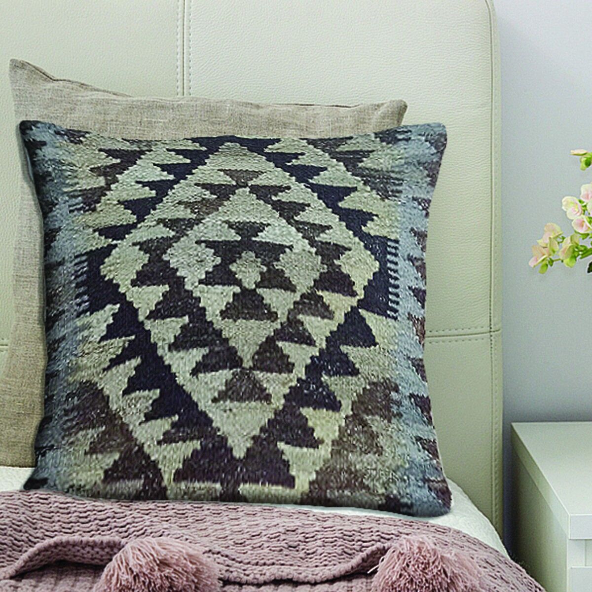 Fodera per cuscino Zorba intrecciata a mano Kilim