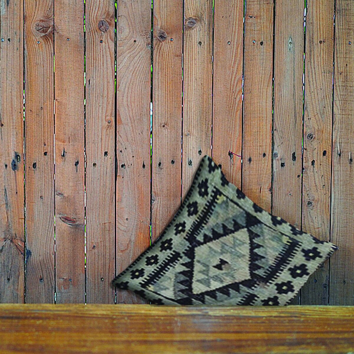 Fodera per cuscino amara intrecciata a mano Kilim