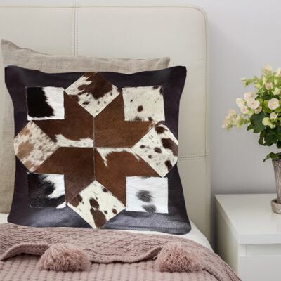 Housse de coussin Thunder en cuir de vachette