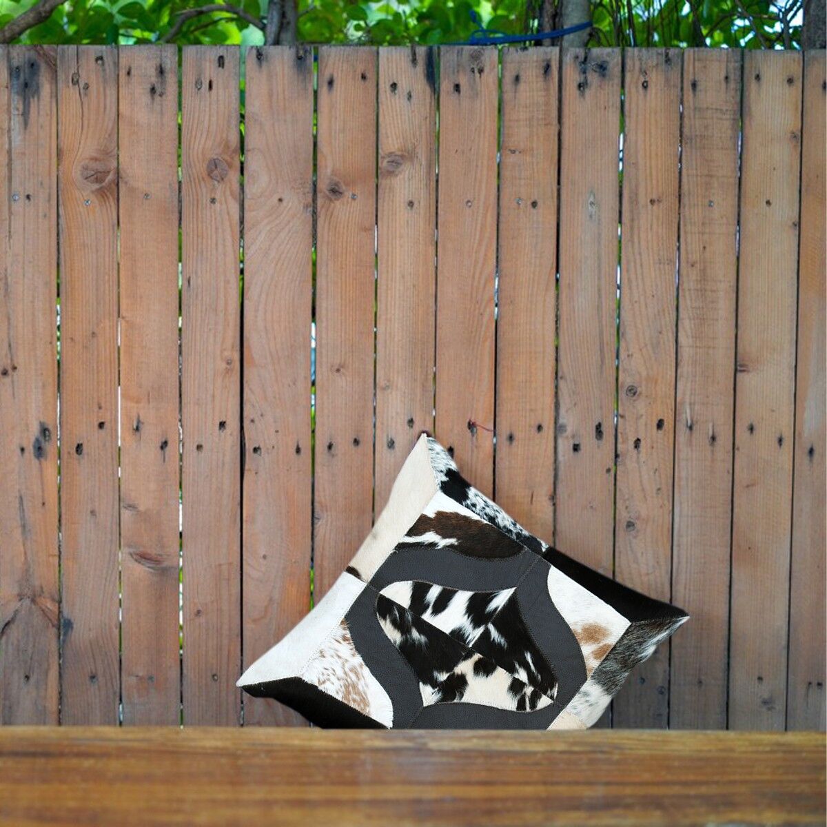 Fodera per cuscino Catskill in pelle di vacchetta bianca