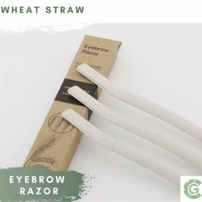Dermaplaning Razor 3 Pack Wheat Biodegradeable Eyebrow Razor