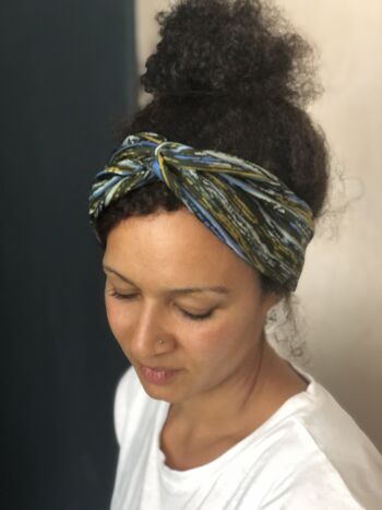 Serre-tête et foulard en soie Turban torsadé en Liberty of London Vintage imprimé à rayures des années 1950-1960 - 100 % pure soie 6