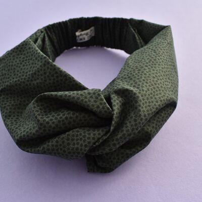 Turbante trenzado diadema y pañuelo para el cuello - Liberty of London Verde y Negro Marco Floral