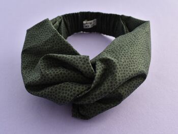 Serre-tête et foulard Turban torsadé - Liberty of London Vert et Noir Marco Floral 5