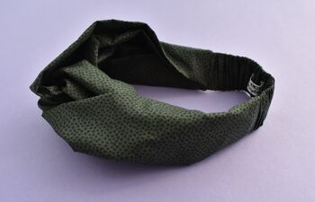 Serre-tête et foulard Turban torsadé - Liberty of London Vert et Noir Marco Floral 6