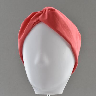 Coral Red Liberty of London - Bandeau et foulard Turban torsadé