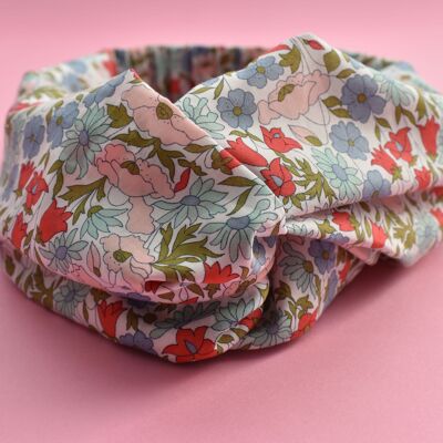 Poppy and Daisy Floral Twisted Turban hairband and neck scarf