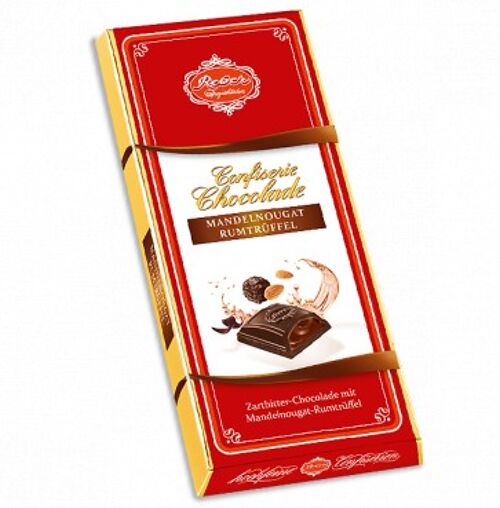 Confiserie-Chocolade Mandelnougat- Rumtrüffel