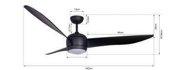 Lucci air - Ventilateur de plafond Airfusion Nordic LED avec télécommande et éclairage LED, noir 7
