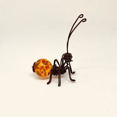 Ant with amber acrylic